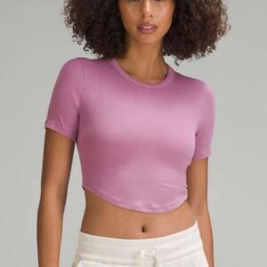 Lululemon Hold Tight Crop T Shirt Velvet Dust 2 Women